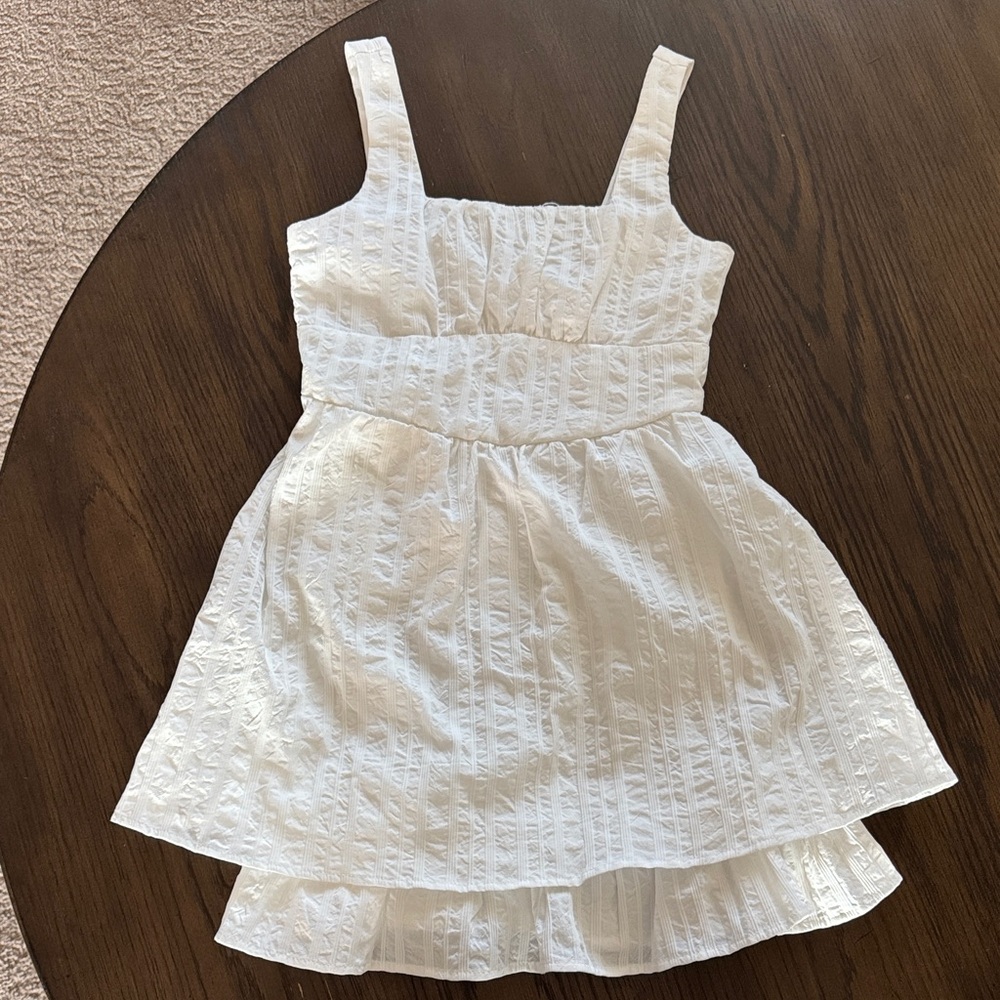 Art Class White Textured Kids Dress
